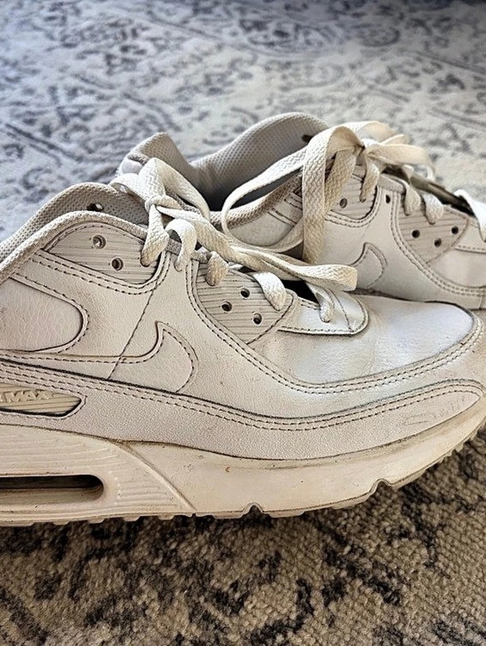 Nike Air Max 90 Triple White Sneakers US 5Y